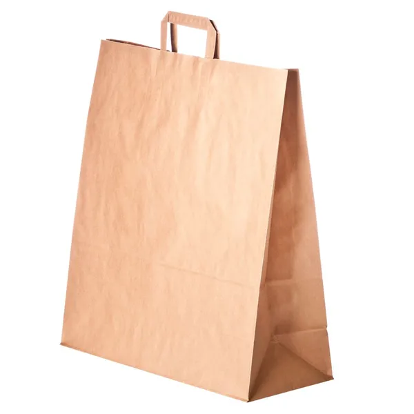 Brown paper bag with flat paper handles 45+17x48cm